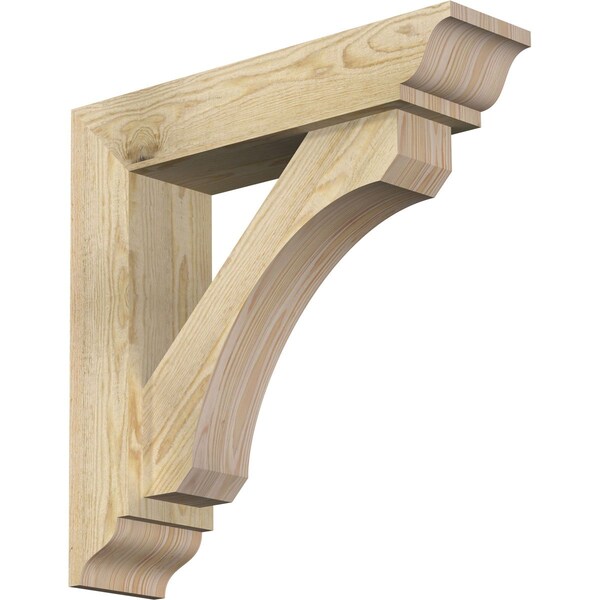 Ekena Millwork Legacy Traditional Rough Sawn Bracket w/ Offset Brace, Douglas Fir, 6"W x 24"D x 24"H BKT0604X24X24LEC01RDF - main